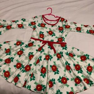 Eleanor Rose : Floral Dress with Red and Green Pattern
